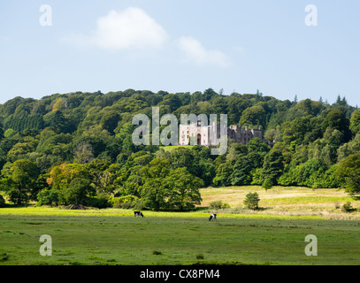 Muncaster Castle liegt eingebettet im Wald am Rande des Lake District in England Stockfoto