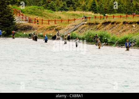 Fischer in Russian River, Alaska Stockfoto