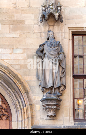 Statue am Rathaus von Frieden von Westfalen, Osnabrück, Deutschland Stockfoto