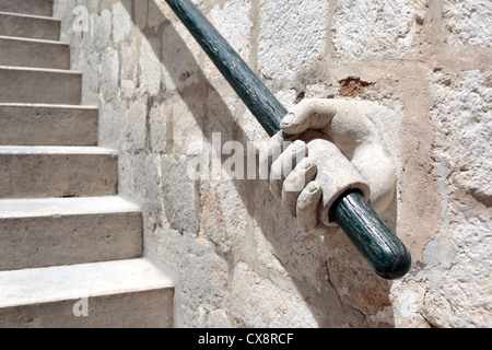 Handlauf in der Rektor-Palast, Dubrovnik, Dalmatien, Kroatien Stockfoto