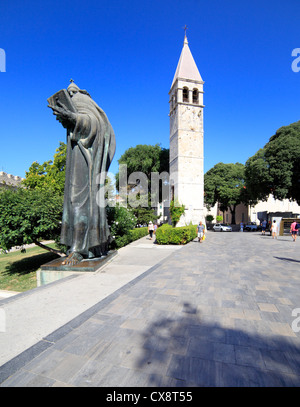 Statue des Bischofs Gregor von Nin (Grgur Ninski), Split, Dalmatien, Kroatien Stockfoto