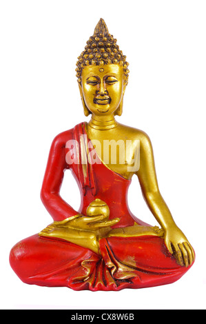 Buddha Skulptur isoliert auf weißem Hintergrund Stockfoto