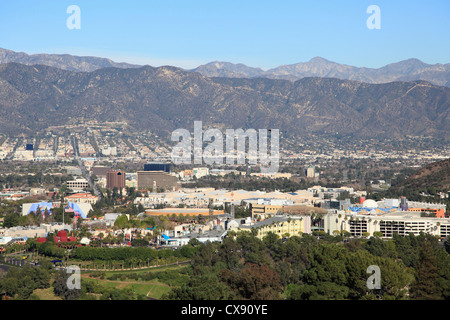 Universal Studios in San Fernando Valley, San Gabriel Mountains, Burbank, Los Angeles, Kalifornien, USA Stockfoto