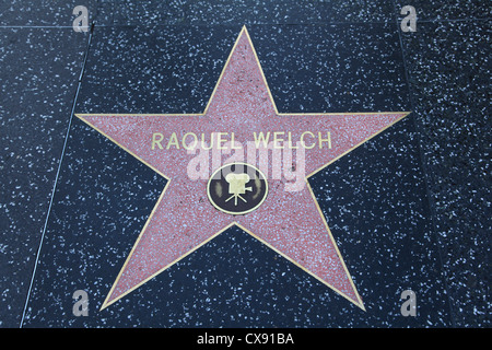 Raquel Welch, Star, Hollywood Walk of Fame, Hollywood Boulevard, Hollywood, Los Angeles, Kalifornien, USA Stockfoto