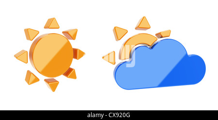 3D Abbildung des Wetter-Icon isoliert auf weißem Hintergrund Stockfoto