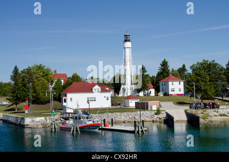 Door County, Wisconsin Sturgeon Bay. Sturgeon Bay Ship Canal Leuchtturm, ca. 1899. Stockfoto