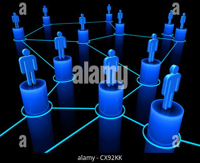 Menschen miteinander verbunden auf dem Konzept des Teams, Union und Kommunikation. Stockfoto