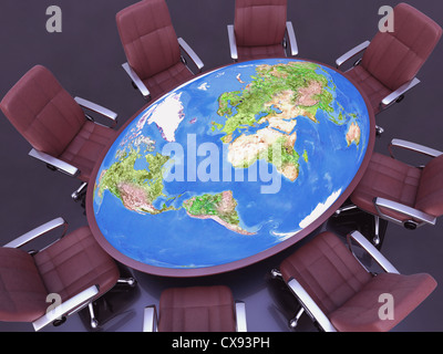 Konzept von der Sorge um die Zukunft des Planeten. Stockfoto