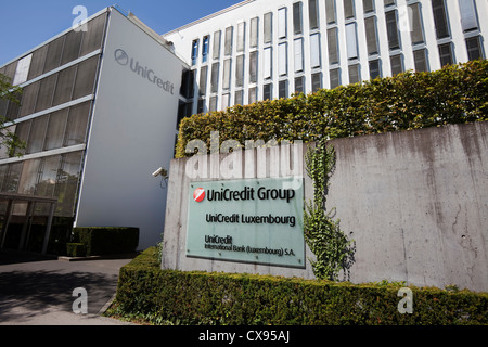 UniCredit International Bank Gebäude, Viertel Kirchberg, Luxemburg-Stadt, Europa Stockfoto