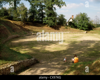 England Hampshire geht, Calleva Römerstadt, Amphitheater Stockfoto