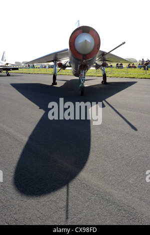 Überschall Lightning F3 als Bestandteil der RAF Leuchars statische Anzeigen in ihre 2012 Airshow Stockfoto