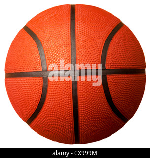 Basketball Ball isoliert auf weiss Stockfoto