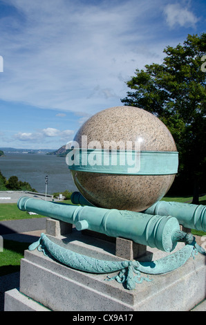 New York, West Punkt US Military Academy Trophy Punkt. Battle Monument, c. 1897. Stockfoto