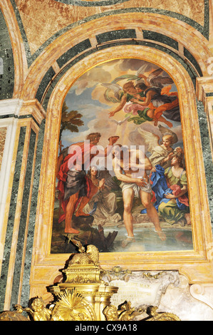 Renaissance Mosaik Darstellung der biblischen Szene von Christi Taufe im Inneren der Basilika San Pietro (San Pietro) (Rom, Italien) Stockfoto