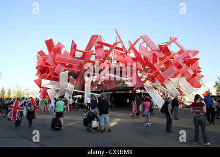 Vom Londoner Architekturbüro Asif Khan und Pernilla Ohrstedt, die Coca-Cola-Beatbox im Olympiapark Stockfoto