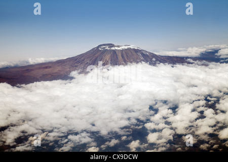 Mount Kilimanjaro, Tansania Afrika - Luftbild von der BA-Flug von Dar Es Salaam nach Heathrow gesehen Stockfoto