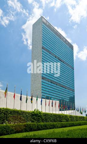 Das Sekretariat Gebäude, United Nations Hauptquartier, den Vereinten Nationen, New York City. Stockfoto