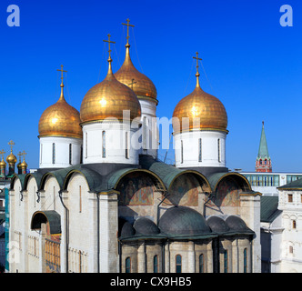 Uspenski-Kathedrale (1479), Blick vom Ivan den große Glockenturm, Moskauer Kreml, Moskau, Russland Stockfoto