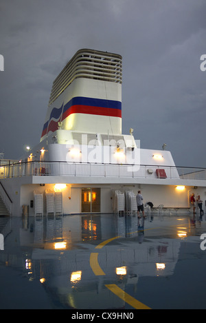 An Bord von Brittany Ferries Pont-Aven in Santander, Spanien. Stockfoto