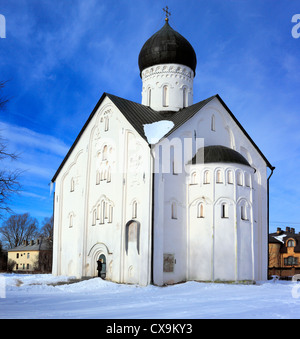 Kirche der Verklärung auf Iljina Straße (1374), Weliki Nowgorod, Nowgorod, Russland Stockfoto