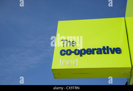 Die Co-Operative Lebensmittel Zeichen Stockfoto