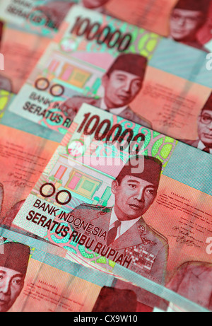 Bank Indonesien hunderttausend Rupien Banknoten Stockfoto