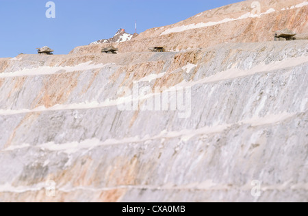 Das Los Pelambres Kupfer mine ist der weltweit fünftgrößte Kupfermine, ein Tagebau-Grube in der Nähe von Santiago. Stockfoto