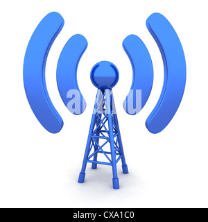 Abstrakte Antenne auf weißem Hintergrund (durchgeführt in 3d) Stockfoto