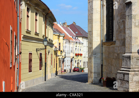 Gyor, Ungarn. Stadt in Westtransdanubien Region. Altstadt Straße. Stockfoto