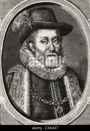 James VI und ich (1566-1625). König der Schotten als Jakob VI. von 1567 und König von England und Irland als James I von 1603. Stockfoto