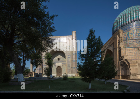 Hof, Bibi Khanum Moschee, Samarkand, Usbekistan Stockfoto