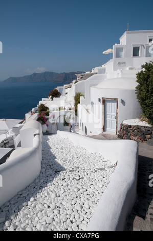 Luxushotel in Oia, Santorini, Griechenland Stockfoto