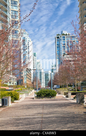 Moderne Wohnungen und Eigentumswohnungen in Vancouver, British Columbia, Kanada Stockfoto