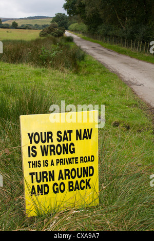 Navi ist falsch Turn-around Zeichen in England uk Stockfoto