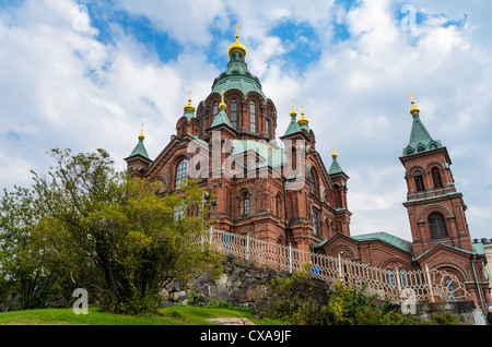 Die orthodoxe Uspenski-Kathedrale in Helsinki, Finnland an einem sonnigen Tag Stockfoto