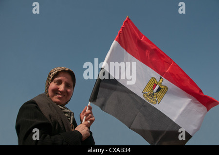 Tahrir-Platz, 25. Januar 2012, Frau 1. Jahrestag der ägyptischen revolution Stockfoto