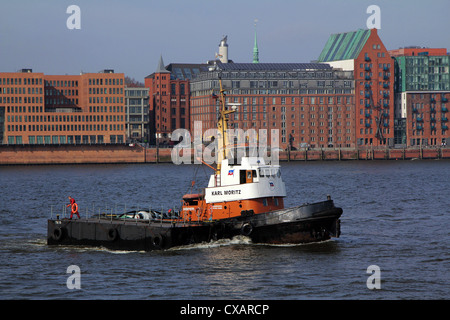 Schlepper auf Elbe, Hamburg Hafen, Deutschland, Europa Stockfoto