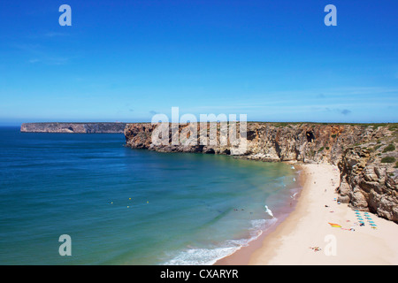 Praia Beliche, Sagres, Algarve, Portugal, Europa Stockfoto