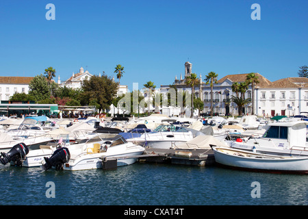 Marina und Altstadt, Faro, Algarve, Portugal, Europa Stockfoto