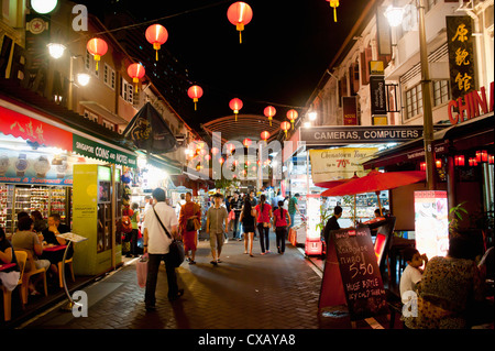 Chinatown Straßenmarkt in der Nacht, Singapur, Südostasien, Asien Stockfoto