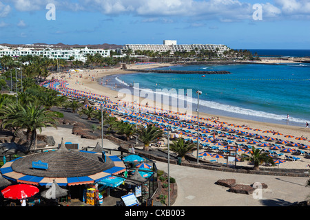 Playa de Las Cucharas, Costa Teguise, Lanzarote, Kanarische Inseln, Spanien, Atlantik, Europa Stockfoto