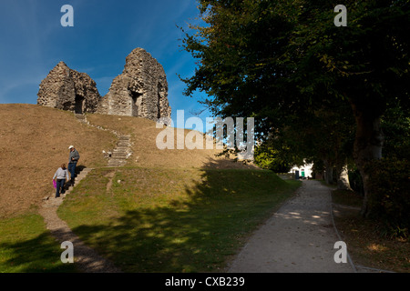 Der große Turm der Burg Christchurch, Symbol der normannischen macht ursprünglich aus Holz Holz über 1100 n. Chr. Dorset England gebaut Stockfoto