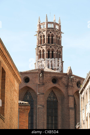 Die Jakobiner Kirche [Couvent des Jacobins] und das Kloster mit Glockenturm in Toulouse Haute-Garonne Midi-Pyrenäen-Frankreich Stockfoto