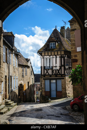 Das mittelalterliche Dorf von Saint-Benoît-du-Sault, Indre, Frankreich Stockfoto