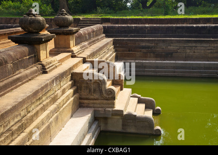 Schritte der Twin Teiche (Kuttam Pokuna), Abhayagiri Komplex, Anuradhapura, UNESCO World Heritage Site, Sri Lanka, Asien Stockfoto