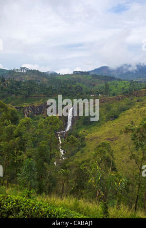 Devon Falls Wasserfall, Nuwara Eliya Distrikt, Sri Lanka, Asien Stockfoto