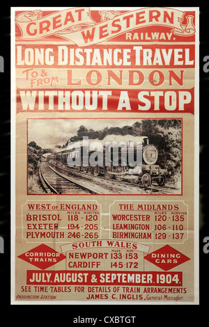 Vintage große Western Eisenbahn Werbung Plakat Förderung Fernreisen Stockfoto
