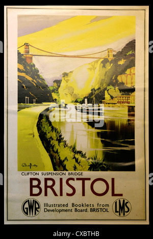 Vintage große Western Eisenbahn Werbung Plakat Förderung von Bristol Stockfoto