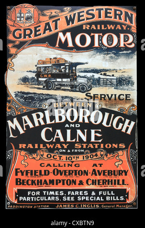 Vintage große Western Eisenbahn Werbung Plakat Förderung von Marlborough und Calne Stockfoto