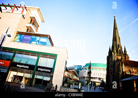 St. Martins Kirche Birmingham Winter am frühen Morgen Stockfoto